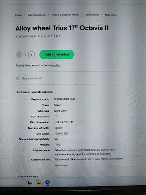 Jante aliaj Skoda Octavia III Trius R17 - imagine 7