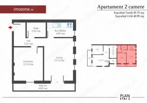 Apartament 2 camere, bloc nou, finisat la cheie, centrala termica individuala - imagine 8