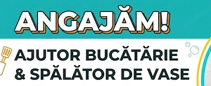 angajam ajutor bucatar spalat de vasele 