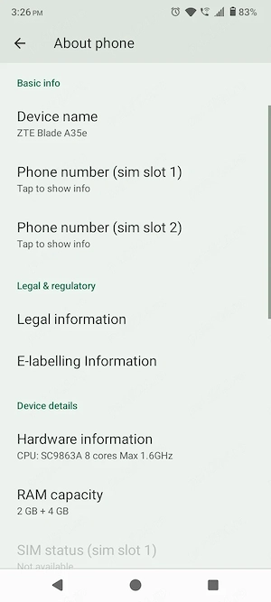 Telefon ZTE