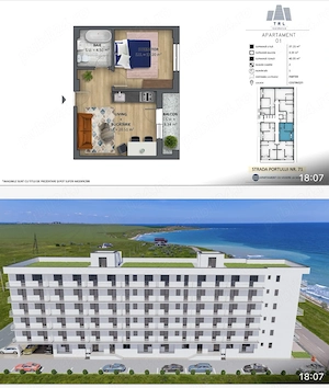Vând apartament 2 camere prina linie, costinesti. vedere la mare,langa epava! 9% tva inclus!nu rata! - imagine 3