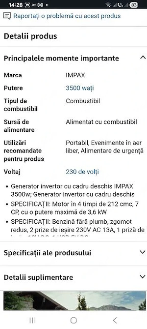 Generator electric cu invertor IMPAX 3.5 kw benzină  - imagine 3