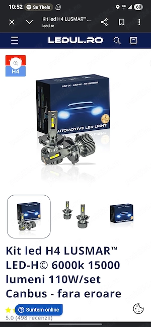 Kit led H4,Lusmar Canbus - imagine 4