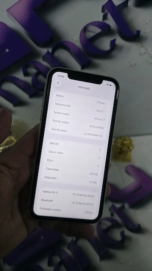 iPhone 11 White 128GB Baterie Originală:85%.Pre  fix!