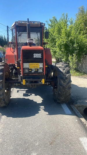 Tractor SAME laser 100 cu încărcător și plug Huard cu trei brazde - imagine 5