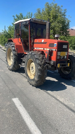 Tractor SAME laser 100 cu încărcător și plug Huard cu trei brazde - imagine 3