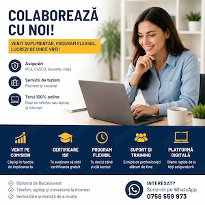 Oportunitate Colaborare   Consultant Asigurări (Venit Suplimentar   Flexibil   Remote)