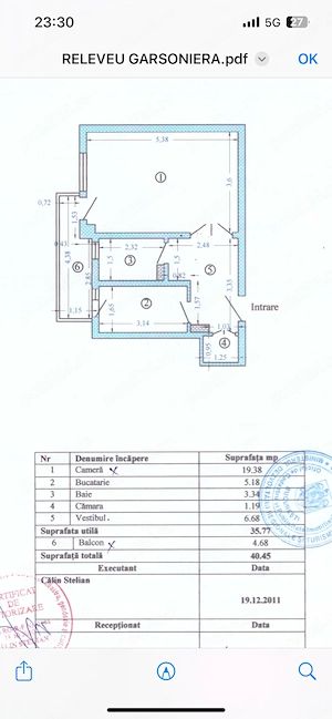 Garsonieră decomandată, sector 1, zona Băneasa, Șoseaua București -Ploiești , nr 14-22