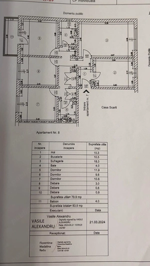 Apartament 4 camere decomandat, mobilat, centrală proprie, 83.9 mp   Râmnicu Sărat   70.000   - imagine 10