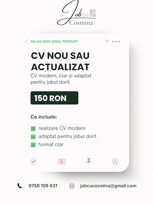 Realizare CV profesional + pregătire interviu