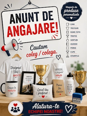 Anunț de angajare - articole personalizate - 