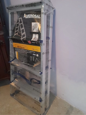 Scară aluminiu pliabilă Alverosal nouă 2x5 trep
