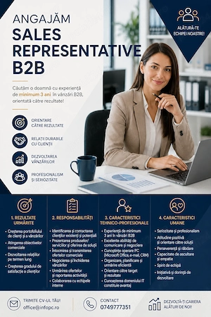 Sales representative b2b cu minim 3 ani experienta 