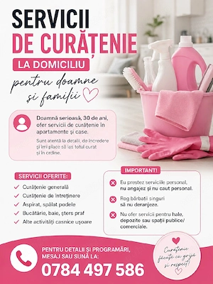 Servicii de curatenie la domiciliu