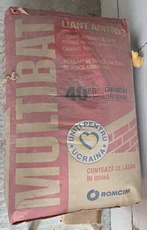 2 saci - liant aditivat pentru tencuiala si zidarie, Multibat, 40 kg 