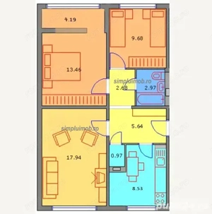 Apartament 3 camere Ozana Titan  66 mp  Etaj 1  Ideal familie - imagine 5