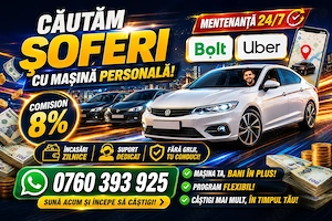 Soferi Uber Bolt Comision 8% URGENT