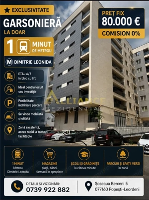 Exclusivitate Garsoniera 1 Minut Metrou Dimitrie Leonida