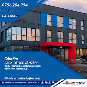 BlachoTrapez angajeaza back-office vanzari