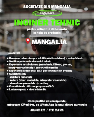 Angajam Inginer Tehnic - Mangalia