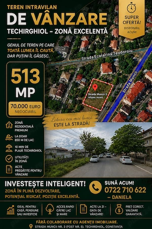 Teren intravilan de vânzare   TECHIRGHIOL