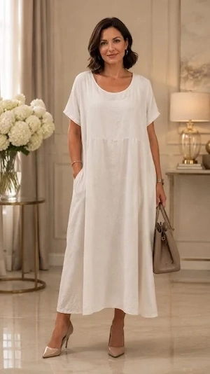 Rochie rafinata Kala in nuanta de crem in forma de A
