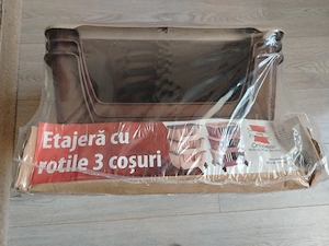 Etajera cu rotile 3 coșuri noua 