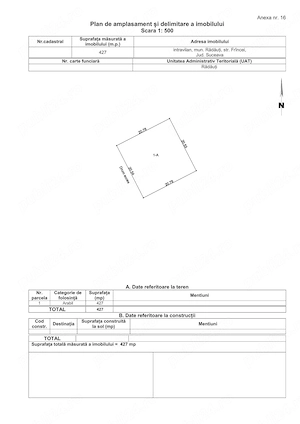 Radauti, str. Frâncei, suprafata 427 mp, pentru construit locuinta