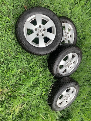 Jante aliaj si cauciucuri iarna 195/65R15 pentru golf 5 skoda 2 touran 5x112 - imagine 8