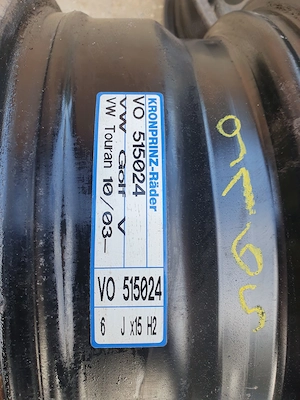 Jante tabla 15 inch golf 5 skoda 2 touran t1 - imagine 5