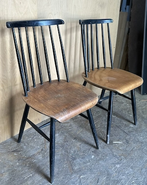2 buc Scaun Vintage din Stil Fanett; Scaun Lemn Masiv influente scandinave - imagine 2
