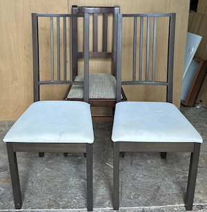 3 Buc Scaun dining cu cadru din Lemn; Scaun solid