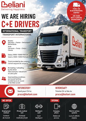 Șofer internațional C+E - Germania
