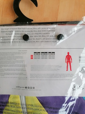 Costum carnaval bărbați Smiffys trening retro anii 80, nou în pungă, cu geacă și pantaloni MARIME M - imagine 4