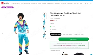 Costum carnaval bărbați Smiffys trening retro anii 80, nou în pungă, cu geacă și pantaloni MARIME M - imagine 5