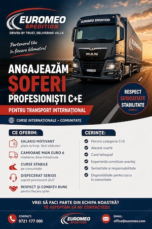 Angajăm Șoferi Profesioniști C,CE