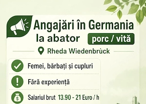 locuri de muncă  la abator- Germania 