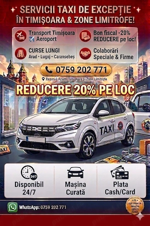transfer aeroport timisoara( -20% din bonul fisacal) 