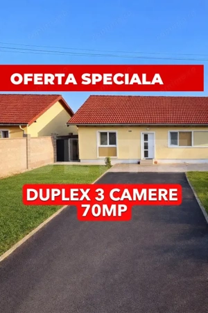Duplex 3 camere 70mp utili, 250mp teren, complet mobilat utilat Bucovat