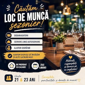 căutam loc de muncă sezonier !! 