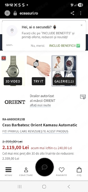 Orient Kamasu automatic 