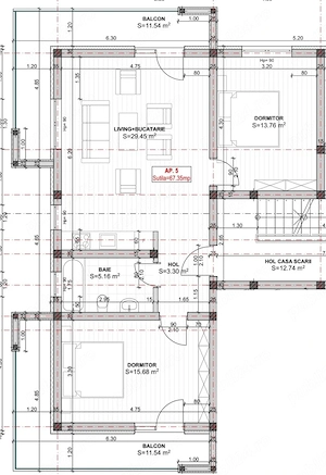 Ap.3 camere + 2 balcoane - etaj 2 - bloc nou - finalizat - imagine 17