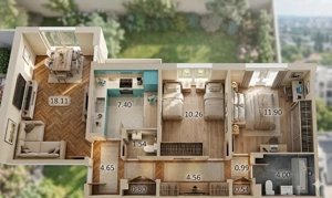 Apartament 3 camere tip PB bloc reabilitat - imagine 17