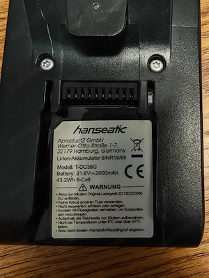 Acumulator Hanseatic 21.6V - aspirator vertical - imagine 2