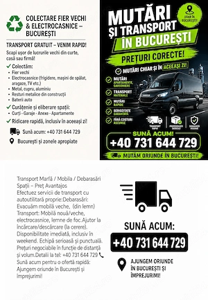 Transport   Demolăli   Colectam Feroase si Neferoase   Golim Spatii