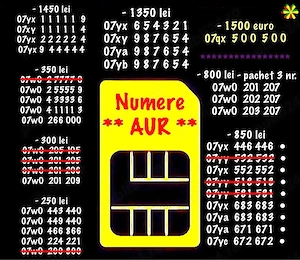     Numere Telefon Vip Aur Gold * Numar Cartela
