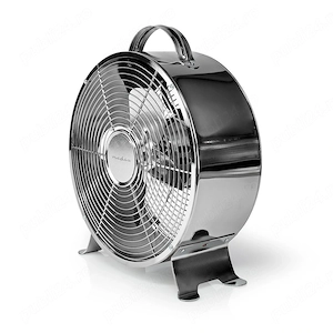 NEDIS Ventilator Retro de birou 250 mm 20W 2 viteze Metalic Crom 230V