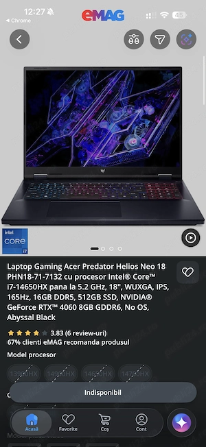 Laptop Gaming Acer Predator Helios Neo 18