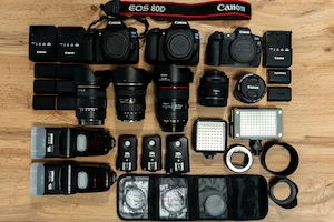 Echipament foto Canon EOS R, Canon 80D, Canon 35mm, 50mm, 24-70mm, Tokina 11-20, Sigma 17-50