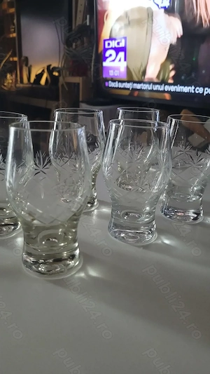 Set pahare vintage sticlă 